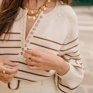 Sézane Léontine Jumper (Sweater) in Ecru/Camel Size M